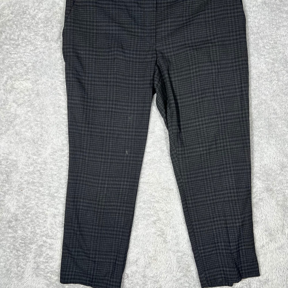 HM Womens Size 14 Dark Grey Black Glen Check Plaid Ankle Dress Pants Trousers